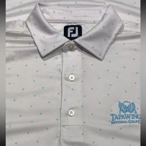 EUC FootJoy Mini FJ Golf Shirt Polo White Tapawingo National Golf Club Size XL